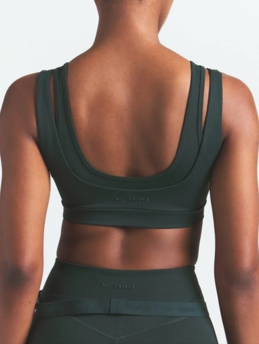 NIKE SKIMS NWT Matte Double Strap Scoop Bra DARK TEAL Size MEDIUM